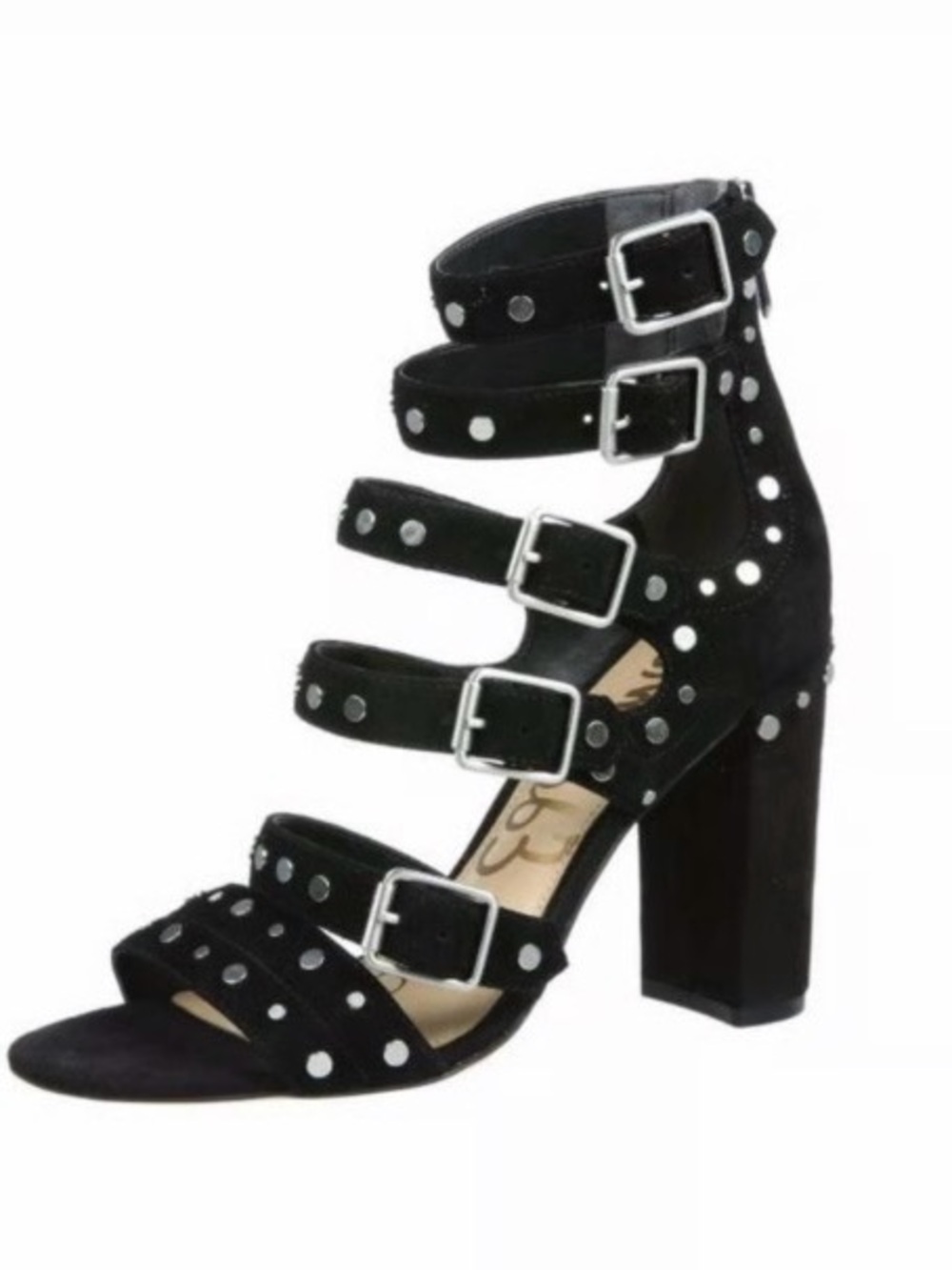 SAM EDELMAN YORK STUD HEELS Black Studded Women's Heels